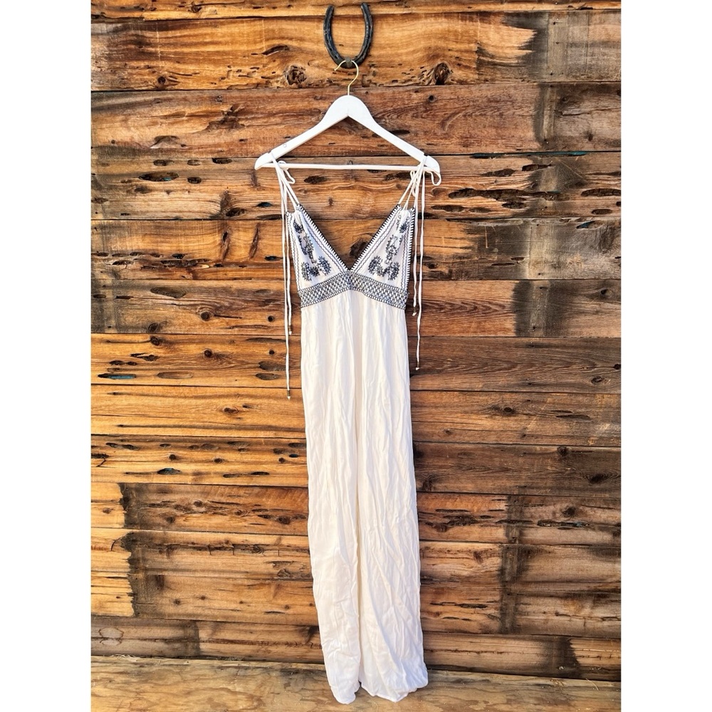 LULUS | Days of Sunlight Ivory Embroidered Maxi Dress S